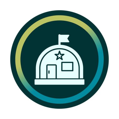 Basit Askeri Depo simgesi, vektör illüstrasyonu