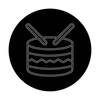 davul simgesi doğrusal vektör illüstrasyon tasarımı