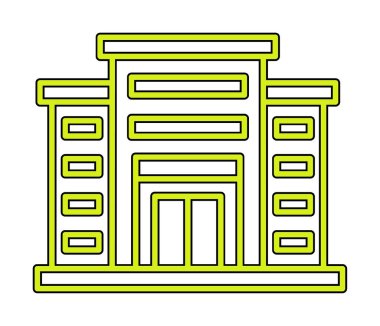 Alışveriş merkezi simgesi. Alışveriş merkezi oluşturma simgesi, vektör illüstrasyonu 