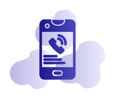 Basit telefon arama simgesi, vektör tasarımı