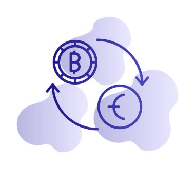 para birimi değişim simgesi, vektör illüstrasyonu