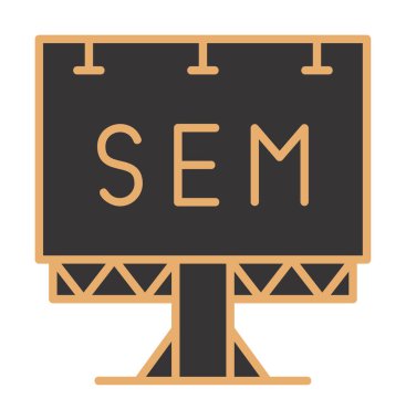 SEM ile Billboard simgesinin vektör illüstrasyonu  