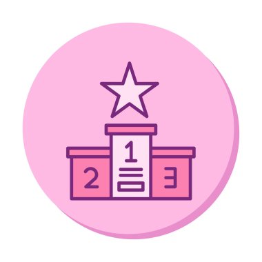 Podyum Şampiyonası ikon vektör illüstrasyonu