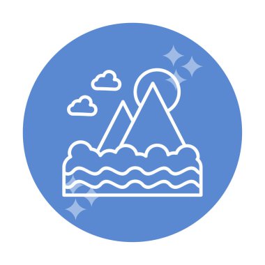 Fuji Dağı simgesi, veteriner illüstrasyonu 