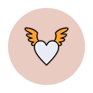 Melek Kalbi ikonu, vektör illüstrasyonu 