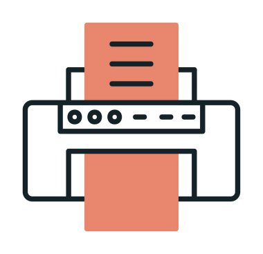 Yazıcı simgesi vektör illüstrasyonu