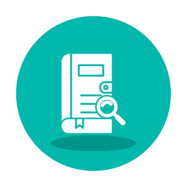 Büyüteç vektör çizimi olan bir kitap. Arama Kitabı kavramı                  