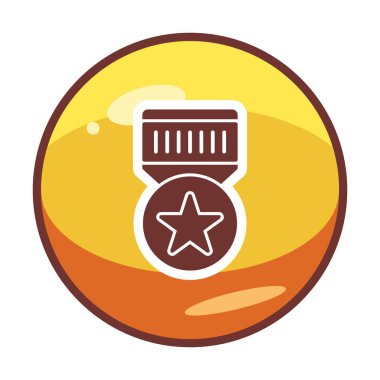 Moda düz renk olarak madalya simgesi. 