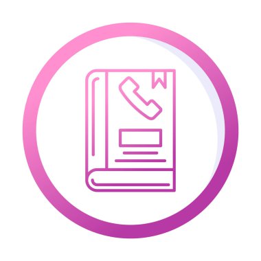 Telefon Rehberi düz simgesi, vektör çizim