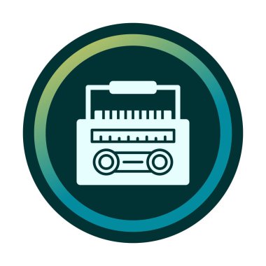 Basit Radyo Cassette simgesi illüstrasyonu  