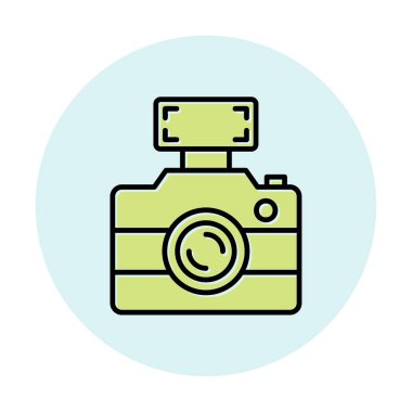 fotoğraf makinesi simgesi, vektör illüstrasyonu