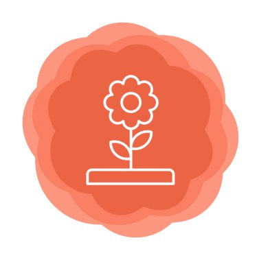  düz çiçek ikonu illüstrasyon tasarımı