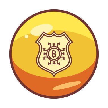 Basit düz bitcoin ve Kalkan vektör simgesi