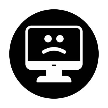 Bilgisayar simgesi üzerindeki mavi ekran, hata sembolü, illüstrasyon tasarımı, vektör grafiği 