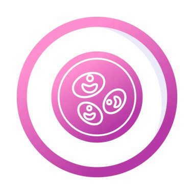 Bakteri petri kabı ve bakteri vektör simgesi 