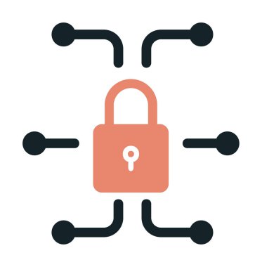 Ağ güvenlik simgesi, vektör çizim 