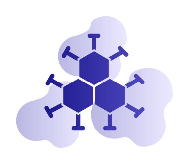 Basit molekül simgesi, vektör illüstrasyonu
