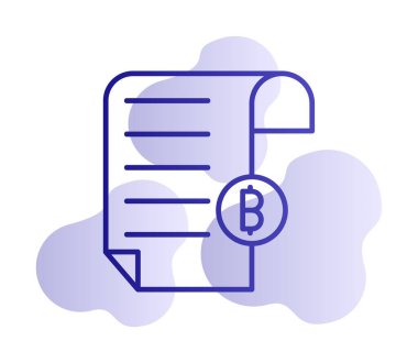 Bitcoin imzalı fatura simgesinin vektör illüstrasyonu 