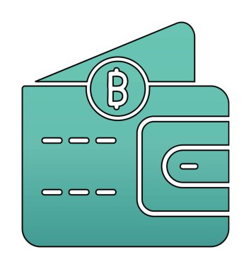 Basit Dijital Cüzdan simgesi, vektör illüstrasyonu