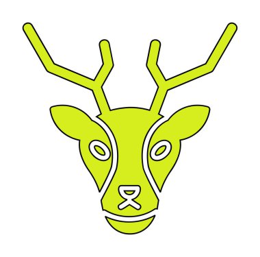 Geyik. Web simgesi basit illüstrasyon