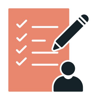 Kontrol listesi düz simgesi, vektör illüstrasyonu 