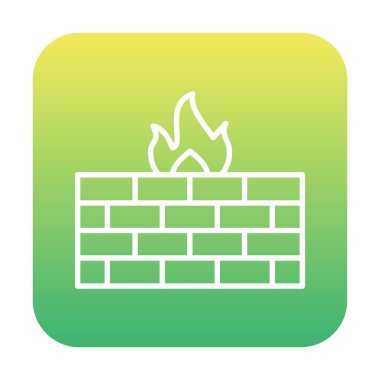 Şömine simgesinin vektör illüstrasyonu 