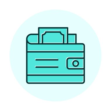 Cüzdan. Web simgesi basit illüstrasyon