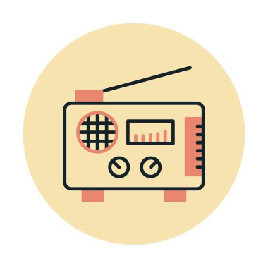 Düz radyo ikonu. özet çizim vektörü
