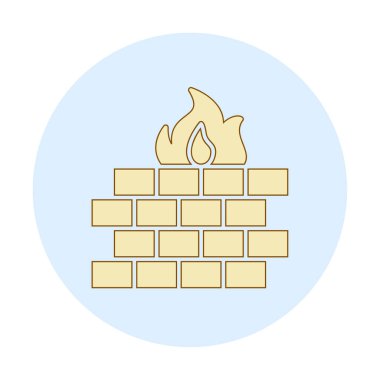 Şömine simgesinin vektör illüstrasyonu 