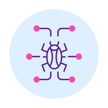 Basit dijital virüs simgesi, vektör illüstrasyonu