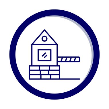 Askeri Bariyer simgesinin vektör çizimi 