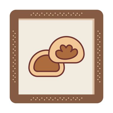 Japon tatlısı Mochi ikonunun vektör çizimi 