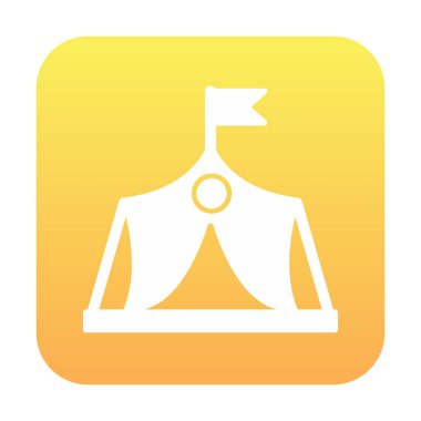 Askeri çadır simgesi, vektör illüstrasyonu