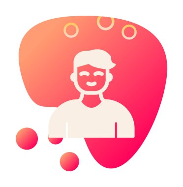 Saç stili vektör çizimi olan genç erkek avatar. 