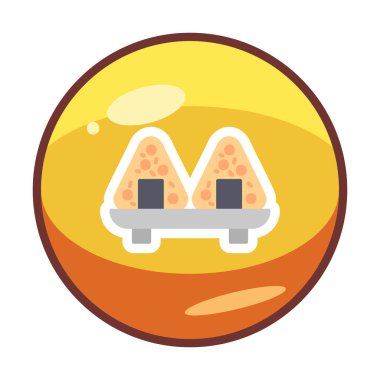Onigiri sushi simgesi, vektör illüstrasyonu 