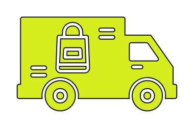 Teslimat kamyonu vektör simgesi modern basit illüstrasyon                        