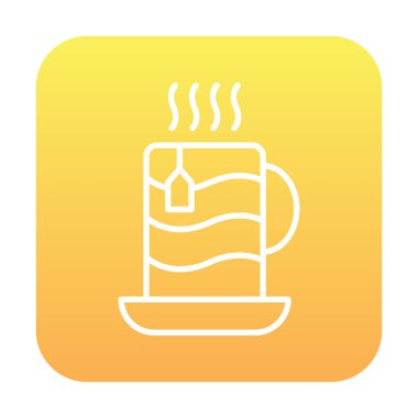 çay fincanı simgesi, vektör illüstrasyonu