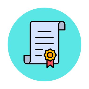 Sertifika vektör simgesi modern basit illüstrasyon                                 