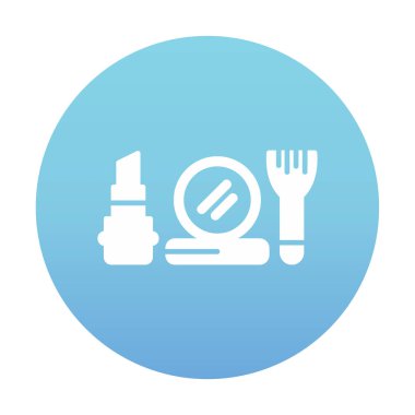 Makyaj araçları web simgesi, vektör illüstrasyonu