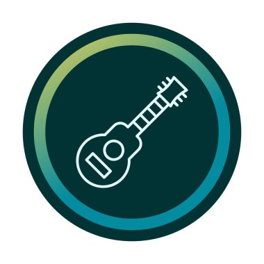 düz yaratıcı gitar simgesi vektör çizimi  