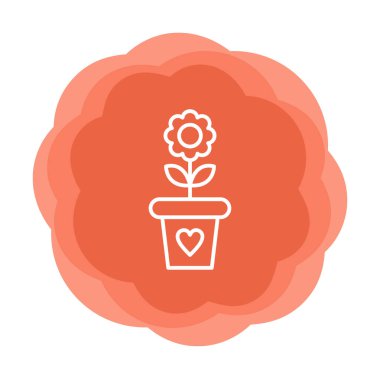 Çiçek kabı simgesi vektörü