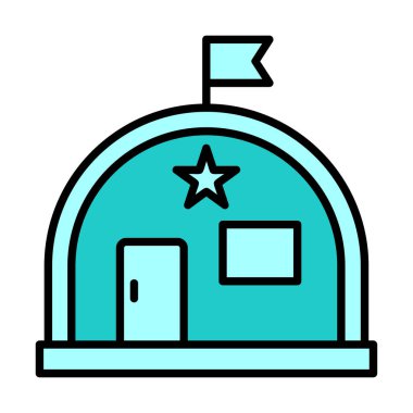 Basit Askeri Depo simgesi, vektör illüstrasyonu