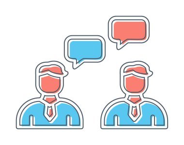 Basit Çalışma İletişim simgesi, vektör illüstrasyonu