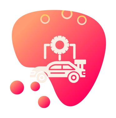 Araba servisi ikon vektör çizimi. Otomobil Yapılandırması             