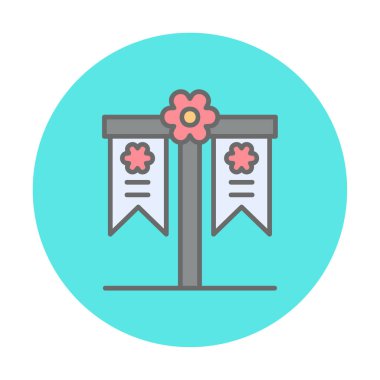 Festival bayrak simgesi, vektör illüstrasyonu