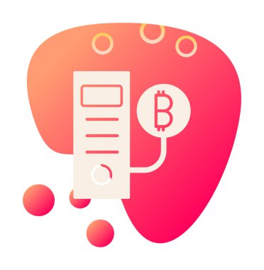 Bitcoin Madeni İşlemcisi (BTC) simgesi, vektör illüstrasyonu 