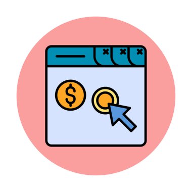 Her Tıklama simgesine Öde, vektör illüstrasyonu