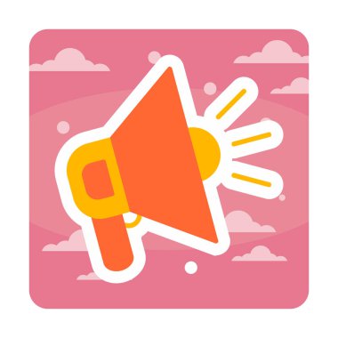 megafon ikonu. Hoparlör vektör illüstrasyonu. düz dizayn