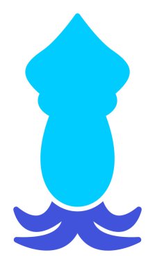 Beyaz arkaplanda mürekkep balığı vektörü simgesi 