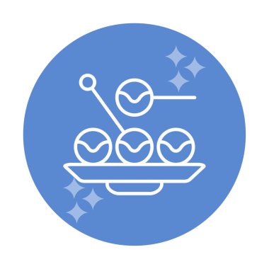 Basit Takoyaki Japon yemek ikonu, vektör illüstrasyonu